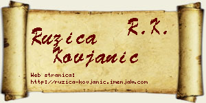 Ružica Kovjanić vizit kartica